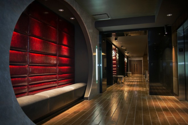 The entry of I|O Urban Roofscape at The Godfrey Hotel Chicago.