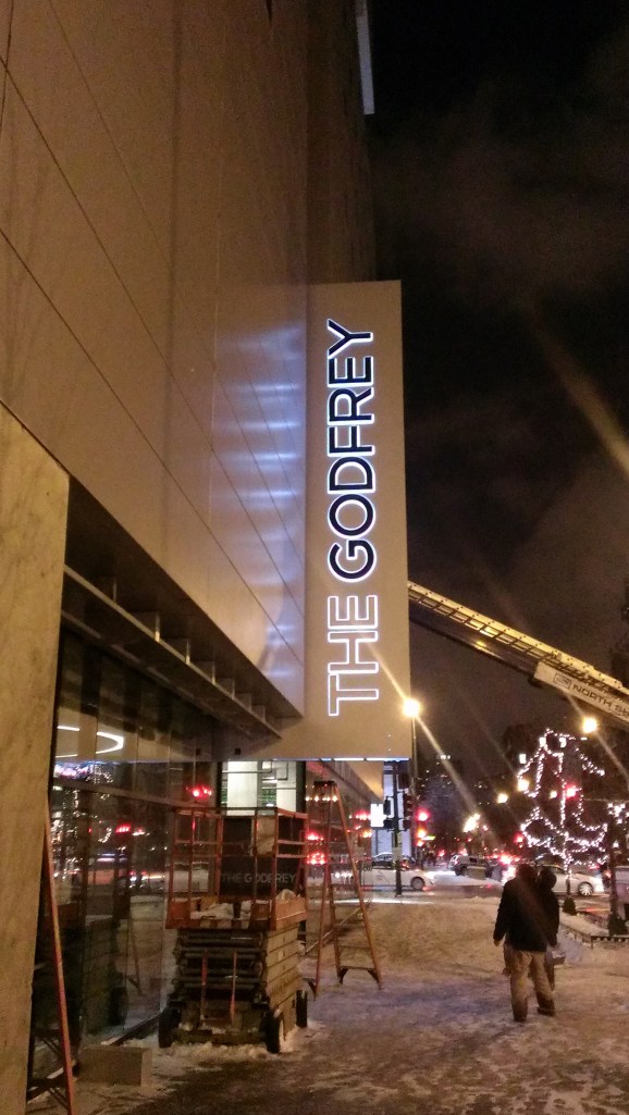 The perfect evening retreat lit up at night.