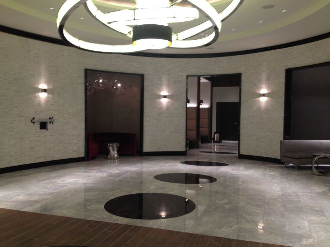 The lobby view from the front desk.