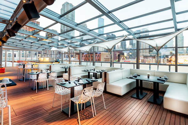I|O Urban Roofscape with the retractable roof closed - perfect for any-weather parties!