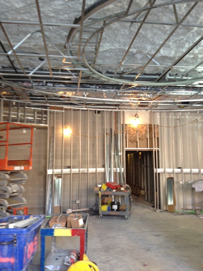 The construction of the lobby on Aug. 9, 2013.