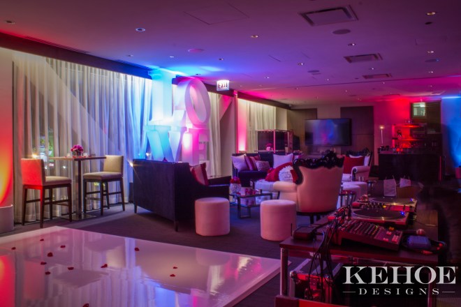 Birthday part setup in the Truss Room for Kehoe Designs.