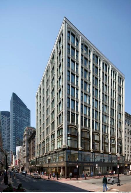 Exterior rendering of The Godfrey Hotel Boston
