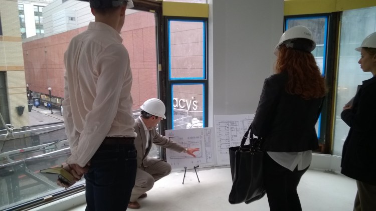 Larry Casillo, GM of The Godfrey Hotel Boston, during the Media Hard Hat Tour.  