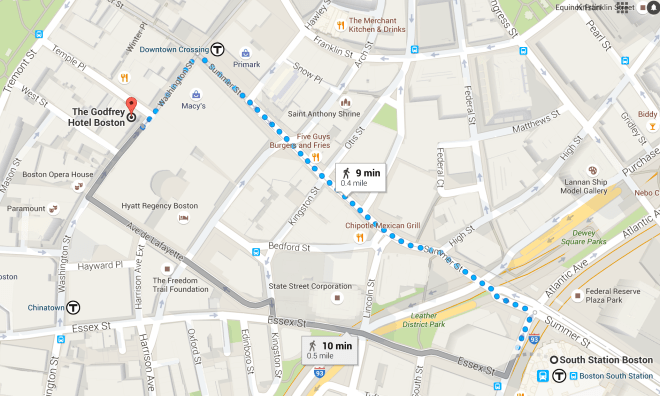 Godrey Directions from South Station